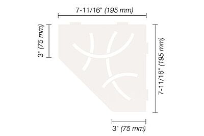 Shelf-E Pentagonal Curve Matte White MBW (SES2D6MBW)