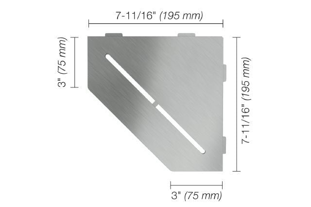 SHELF-E PURE BRUSHED STAINLESS STEEL (SES2D7EB)