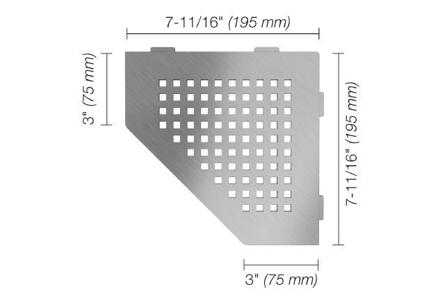 Shelf-E Square Brushed Stainless Steel (SES2D3EB)