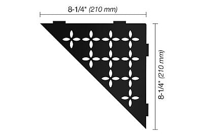 Shelf-E Triangular Floral Matte Black MGS (SES1D5MGS)